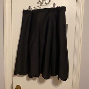 Scalloped Eloquii Black Skirt Size 22